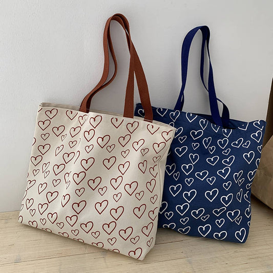 SIMPLE LOVE LAZY STYLE STUDENT CANVAS BAG_CWAB2152