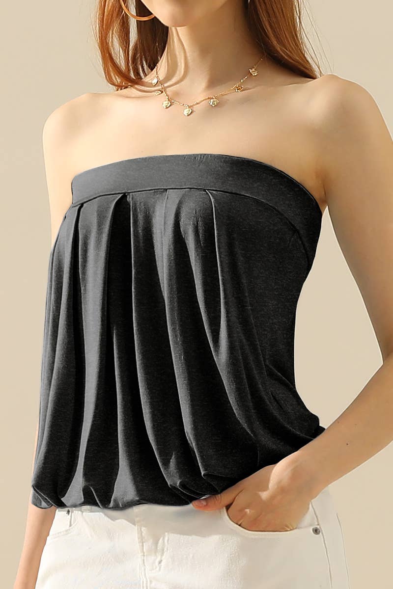 AWTTSL130_Basic Sleeveless Pleated Tube Top