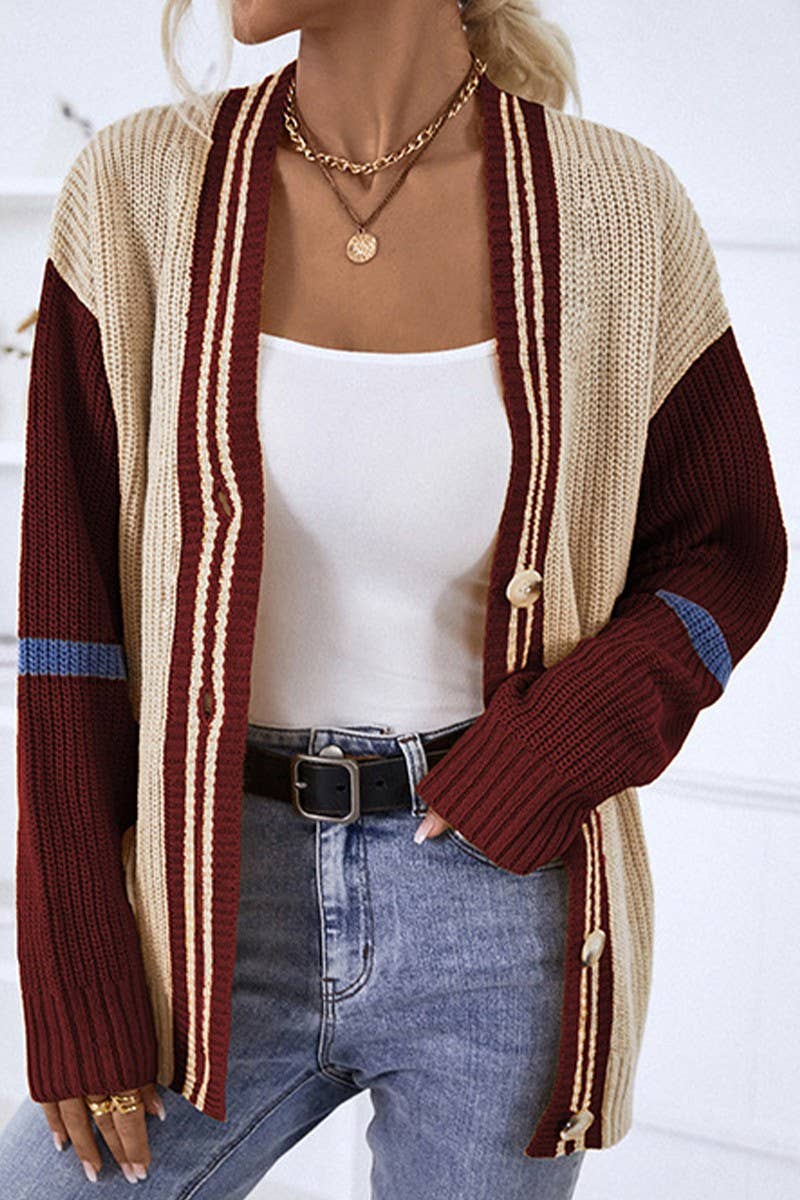 CWOSWL1725_Button Down Long Sleeve Casual Cardigan Sweater