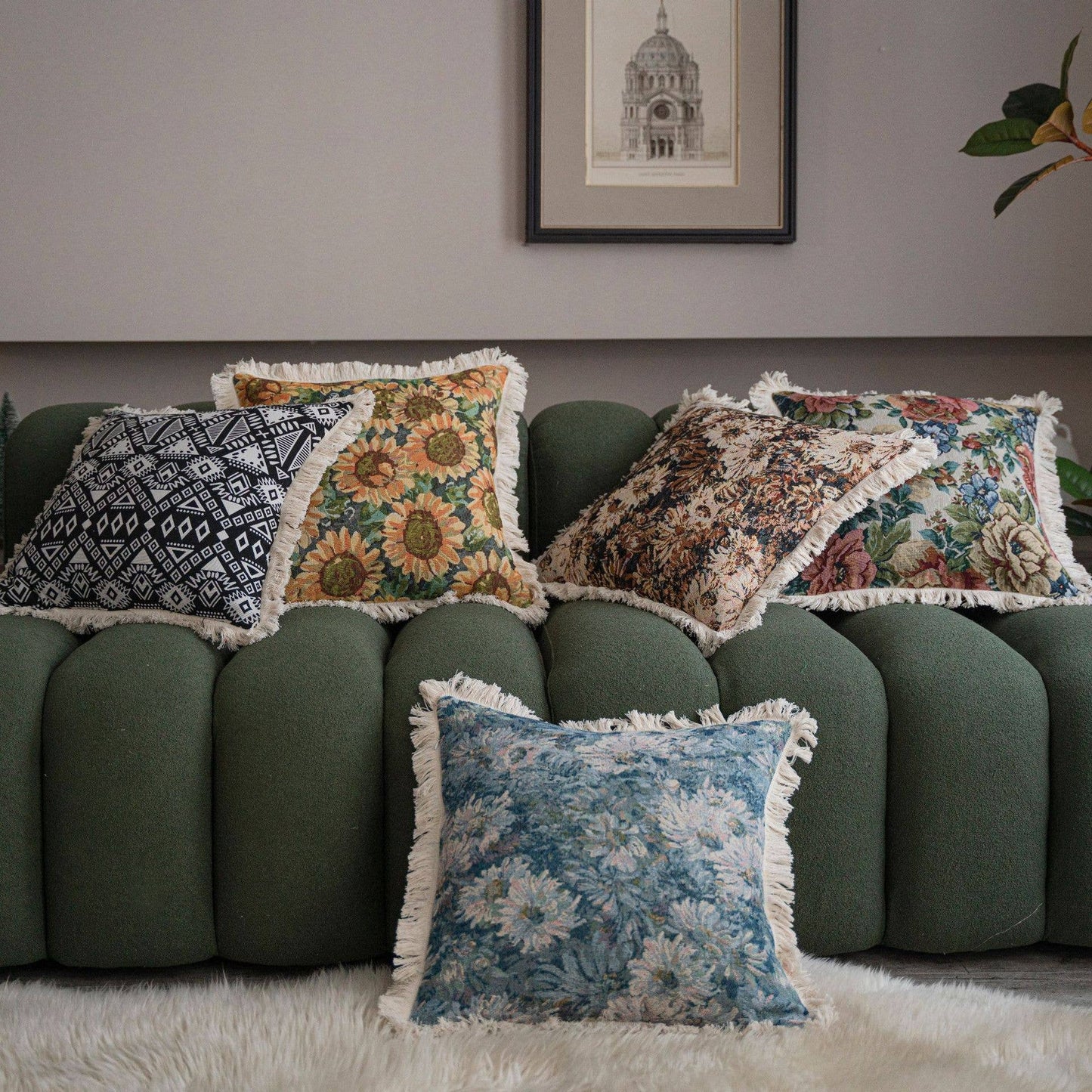 FLORAL PATTERNED COSY PILLOW COVER CASE