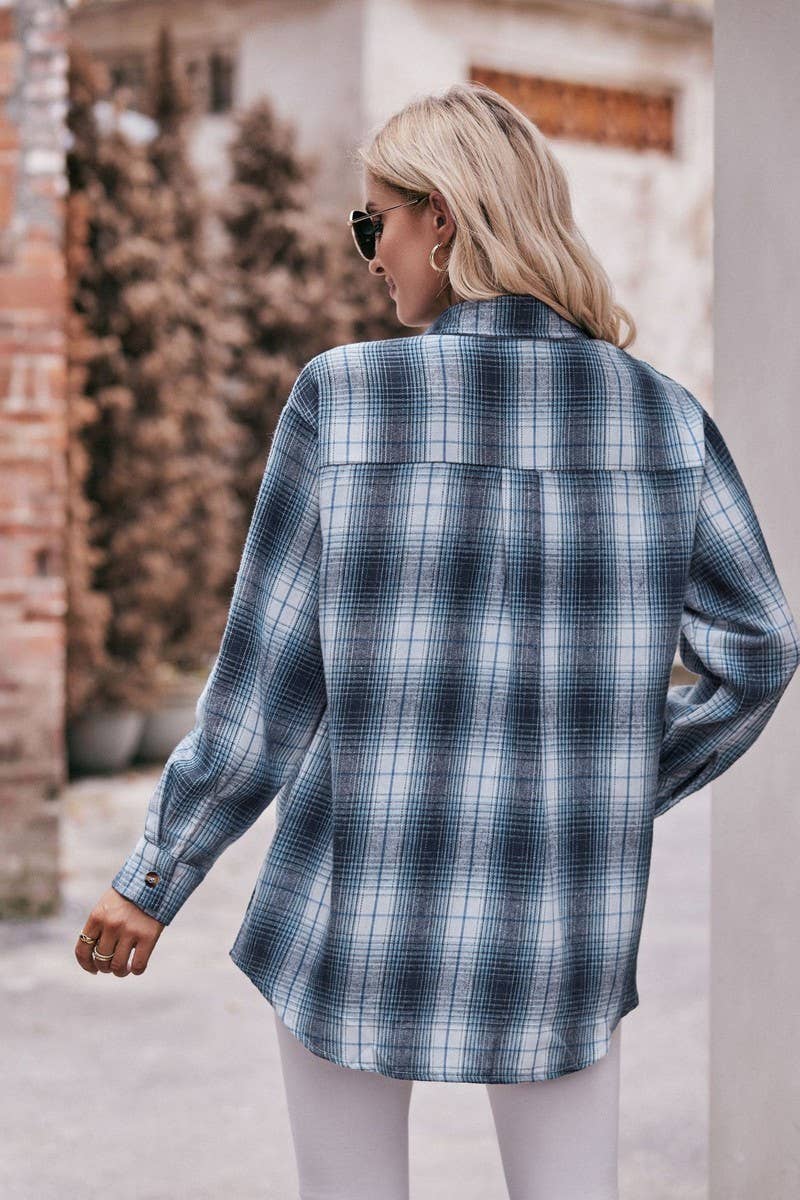 CWTSTL1691_OVERSIZE LOOSE LONG SLEEVE PLAID SHIRT