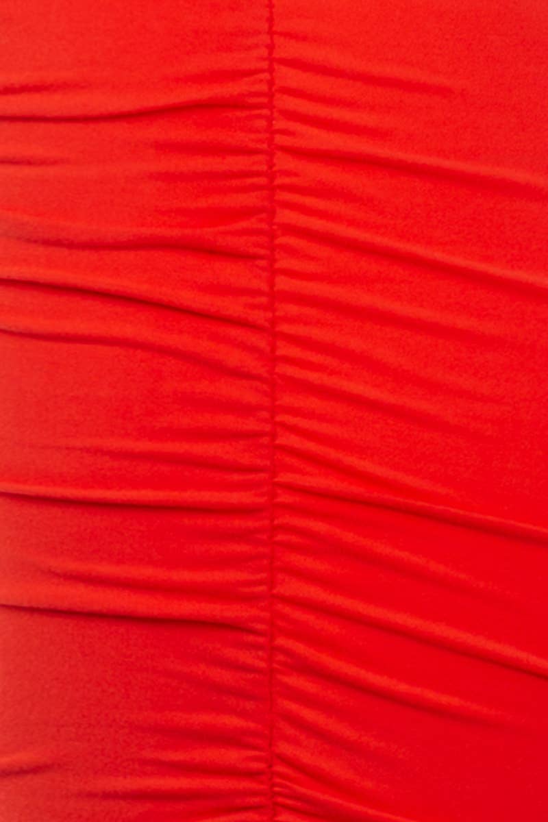 CWBMS070_PLUS Slim Fit Ruched Long Pencil Skirt