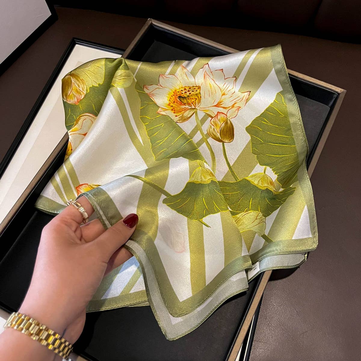 Silk Square Neck Scarf for Women ? 100% Mulberry