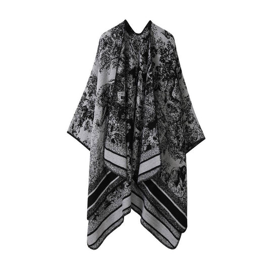CAPE DARK DOUBLE-SIDED WARM OUTER WEAR THICK SHAWL_CWASC2117