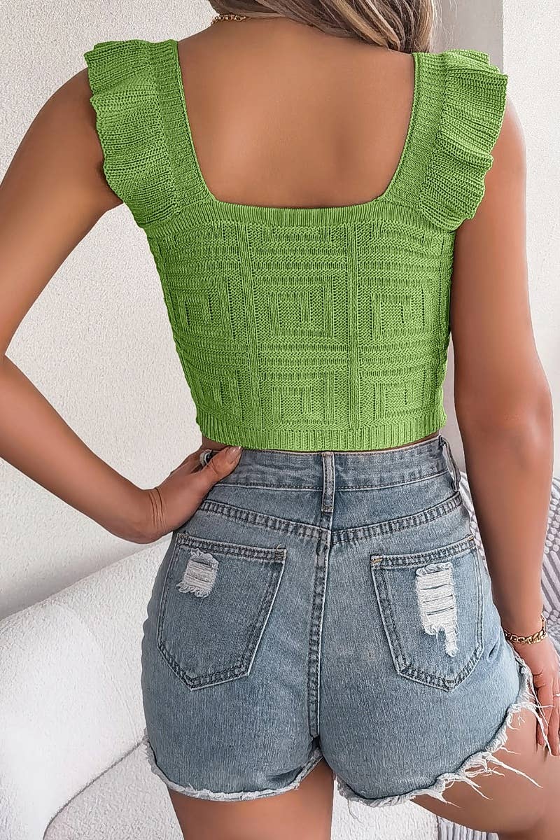 CWOV0282_SLEEVELESS KNIT CROP TOP WITH WOODEN EAR TRIM