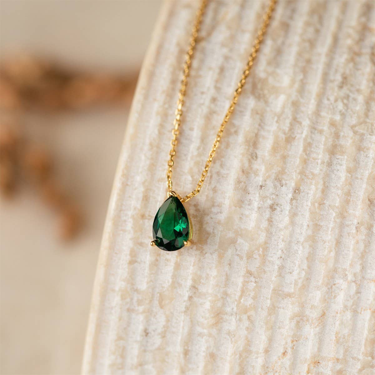 Teardrop Zircon December Birthstone Necklace