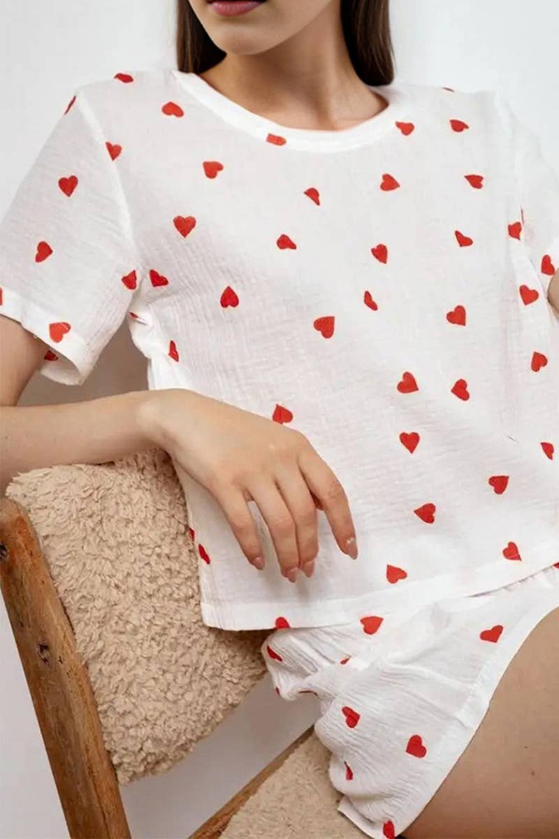 CWSBSSL0107_SUMMER LOVE PRINT HOME WEAR TWO PIECE SET