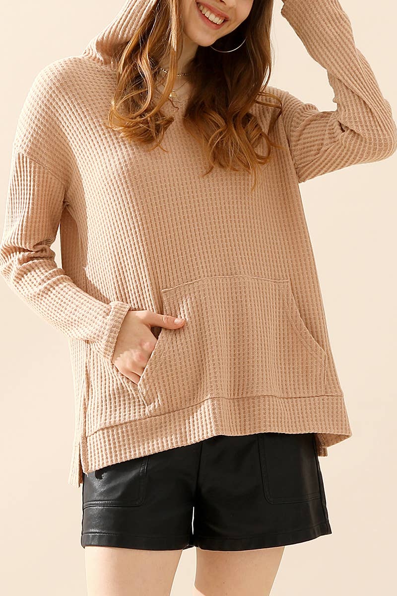 CWTTL1096_HOODIE AND POCKET PULLOVER V NECK SWEATER KNIT TO