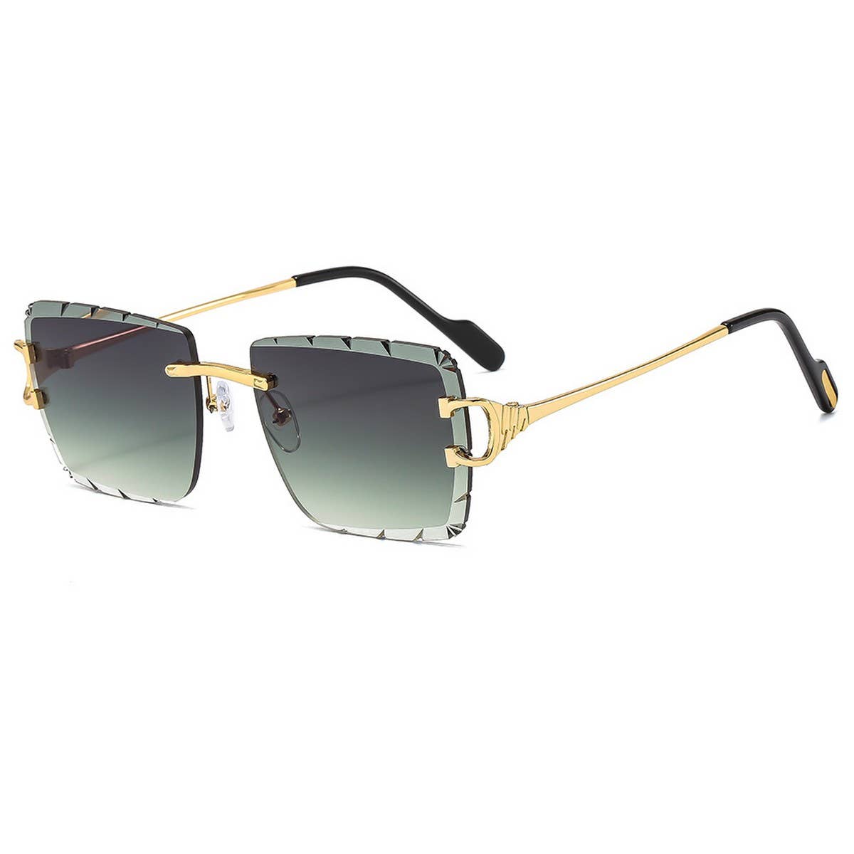 Rimless Cut Edge Ocean Lens Sunglasses Unisex