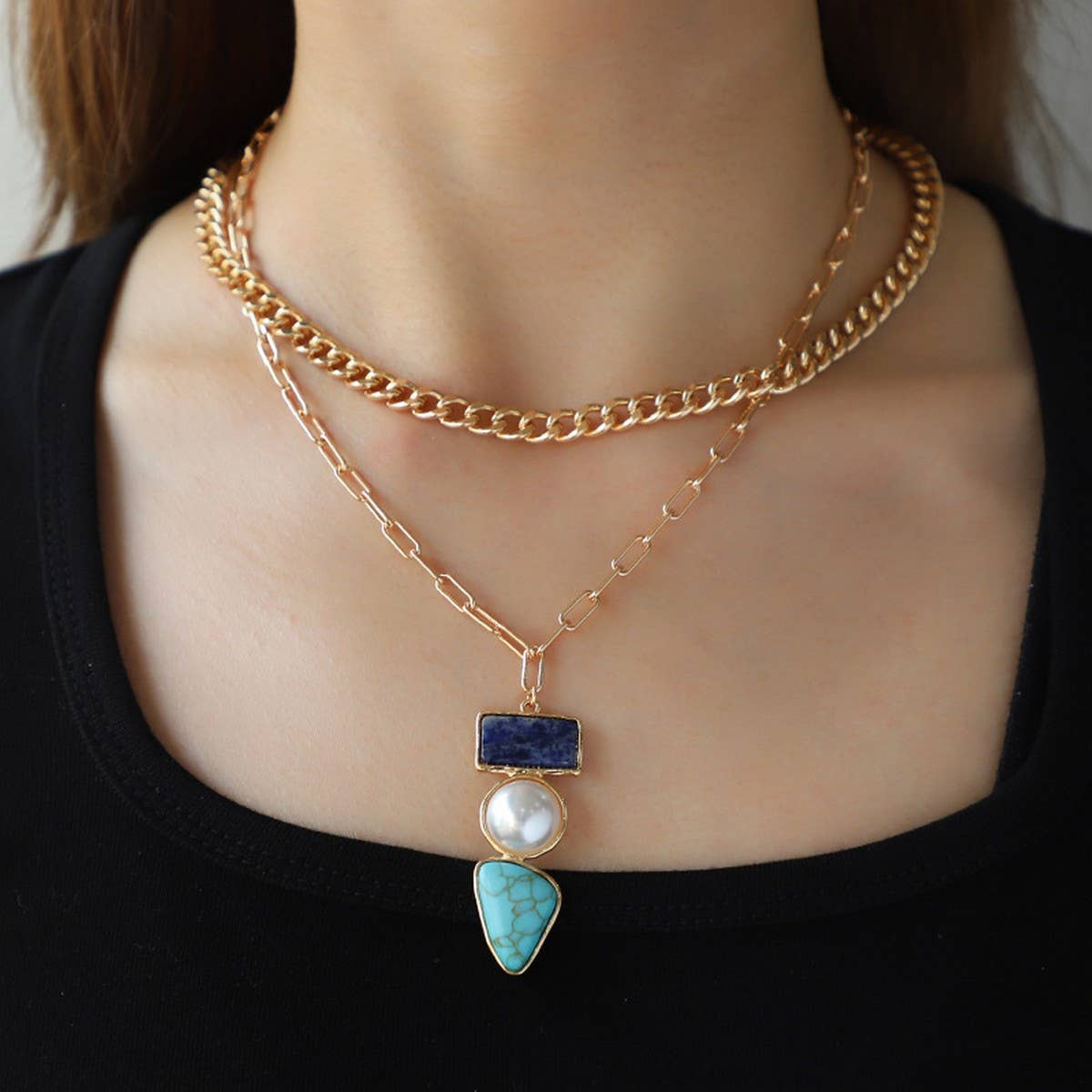 NEW FASHION STACKING NECKLACE SET FOR WOMEN