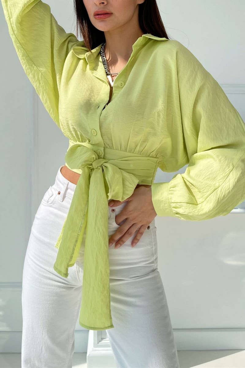 CWTSTL2783_SPRING AND SUMMER BELLY-BARING LOOSE SHIRT