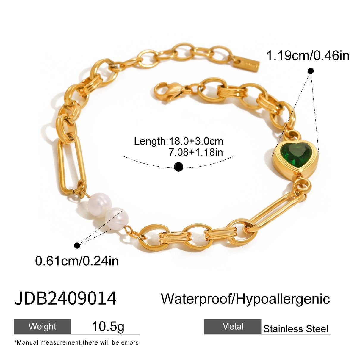 Starfish Zircon Bracelet in Titanium Steel_CWAJE4622