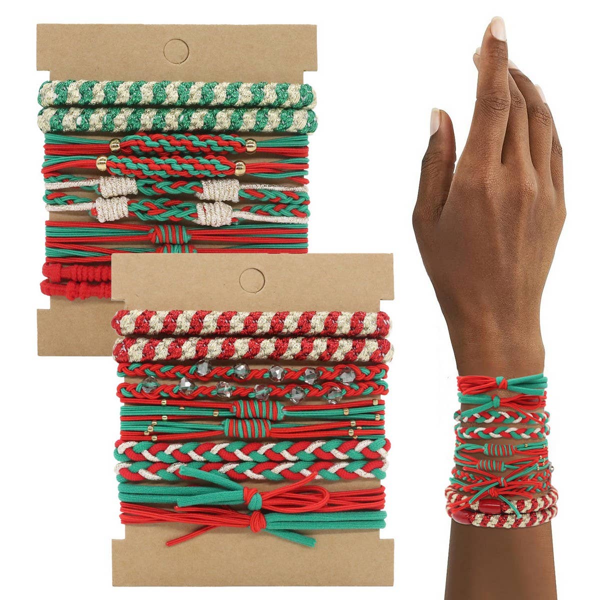 CHRISTMAS NEW CARD SET HAIR SCRUNCHIES