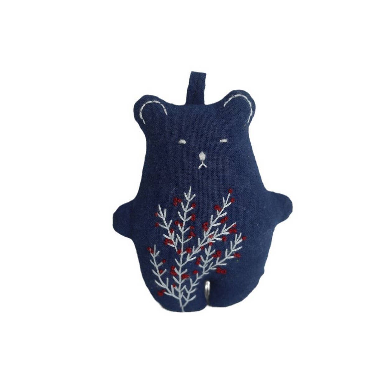 Hand-Embroidered Cute Bear Plush Charm