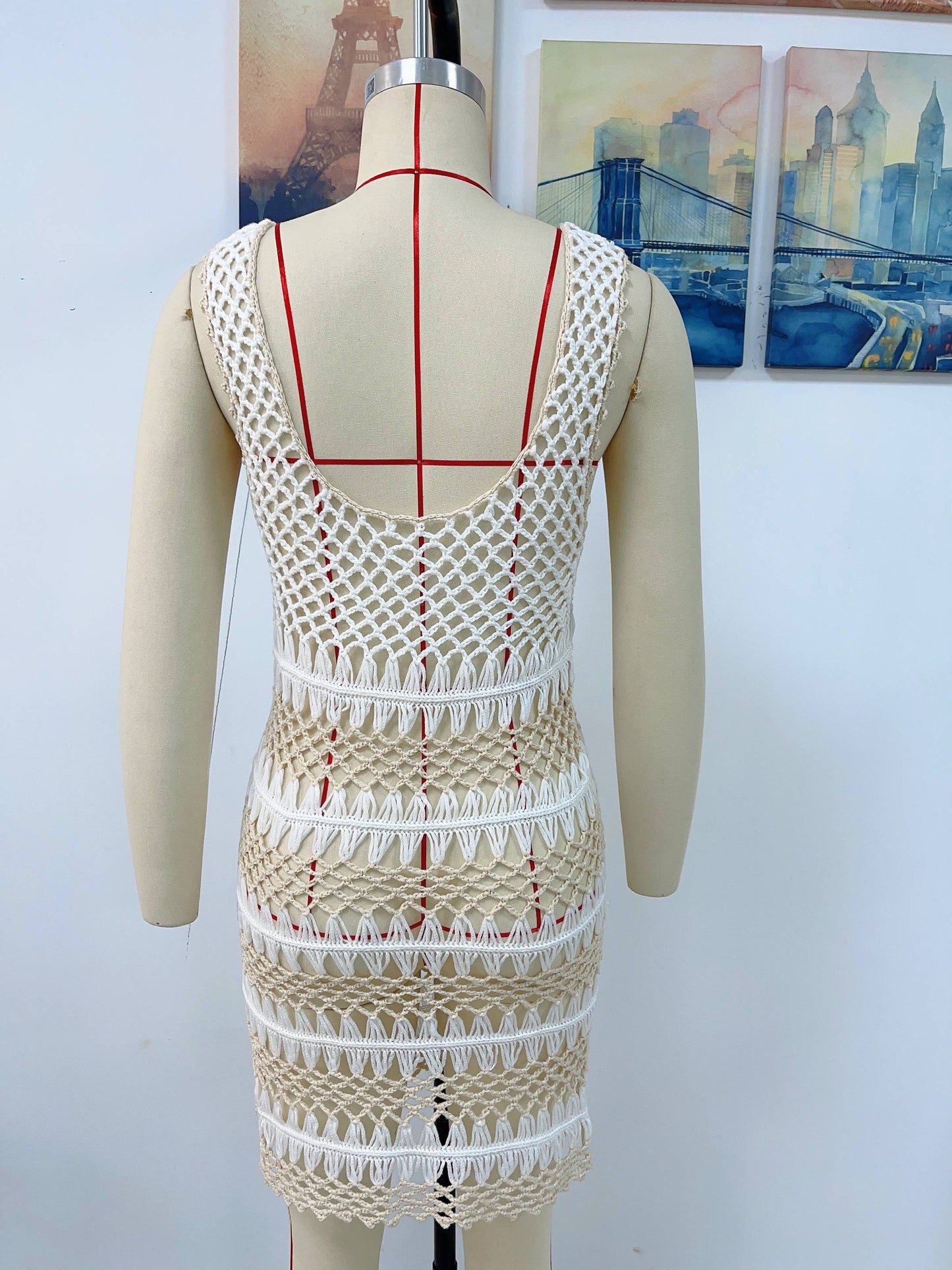 Color-Blocked Fashionable Women's Tunic Dress