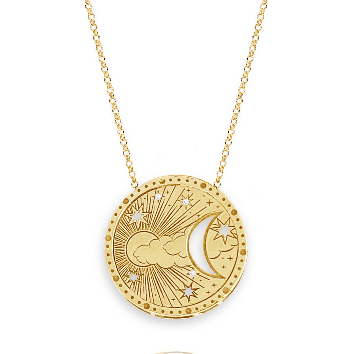 18K Stainless Steel Tarot Pendant Necklace_CWMM3773