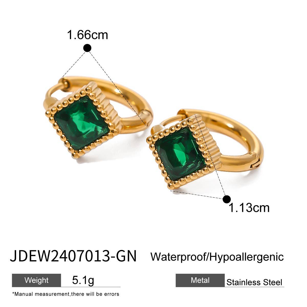 18K GOLD TITANIUM STEEL ZIRCON HIGH-END EARRINGS_CWASC1677