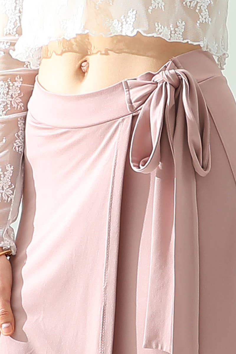 CWBLS117_High Waisted Maxi Wrap Skirts with Slit