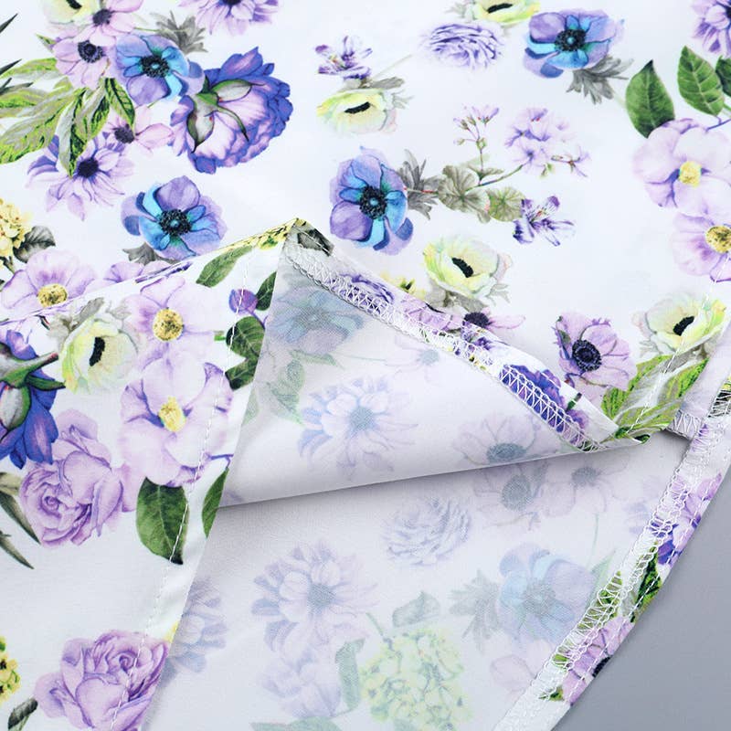 Backless Slit Maxi Flare Floral Dress