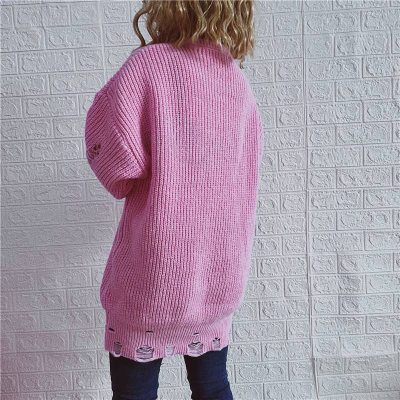 WOSWL1296_Crew Neck Pullover Casual Long Sleeve Sweater