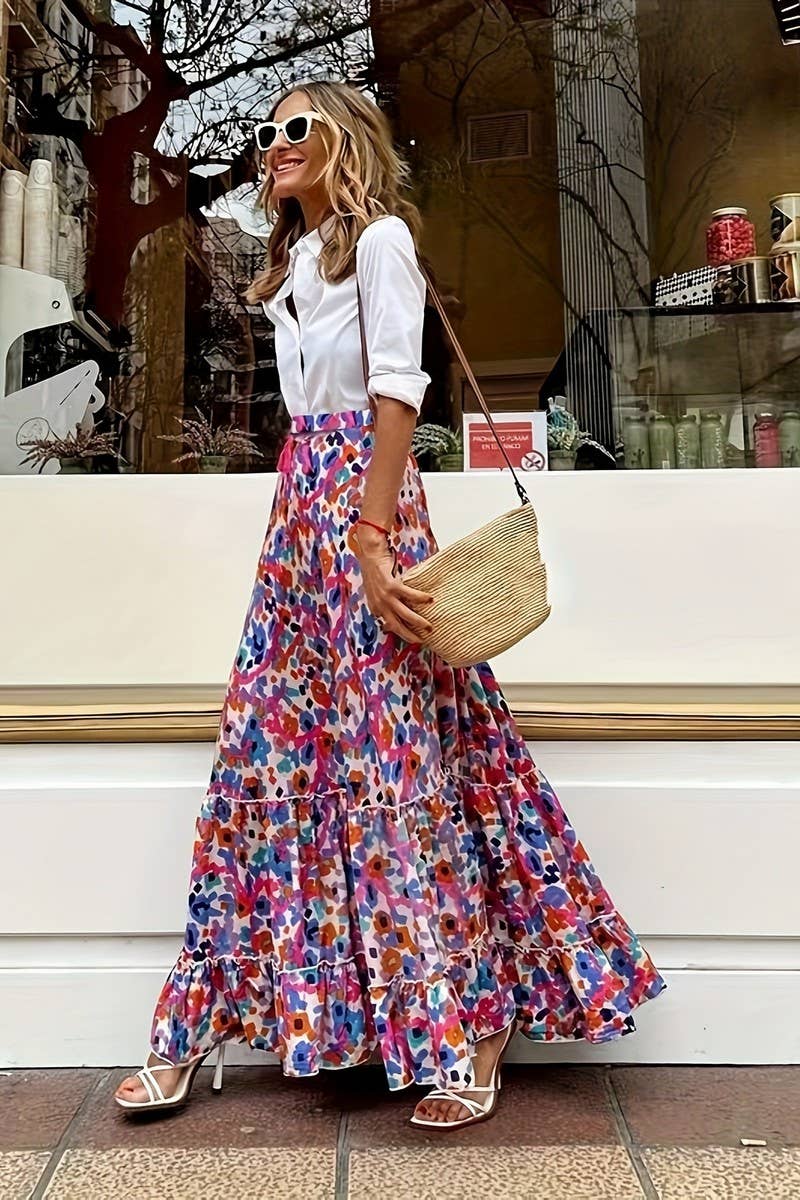 CWBLS0562_NEW SUMMER LEISURE VACATION LONG SKIRT