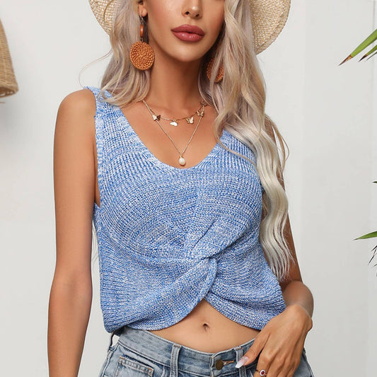 COLOURED SHORT KNIT BLOUSE