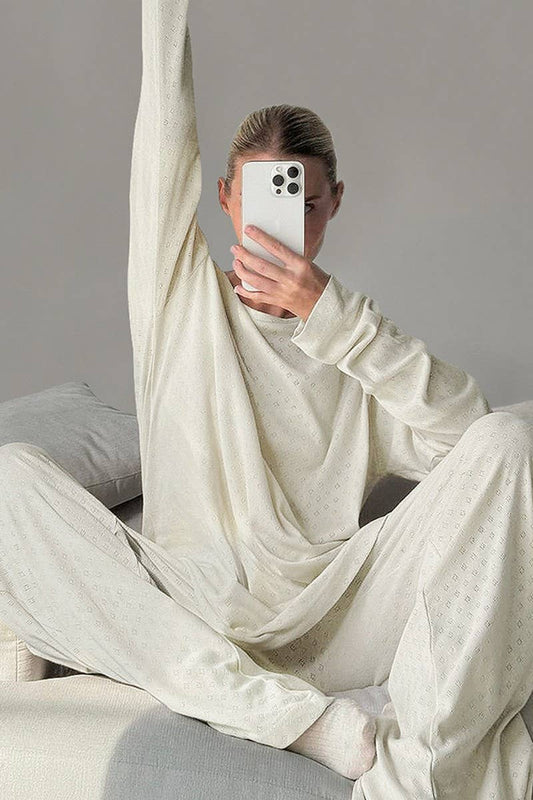 CWSPJ0178_KNITTED JACQUARD PAJAMAS AND HOMEWEAR SET