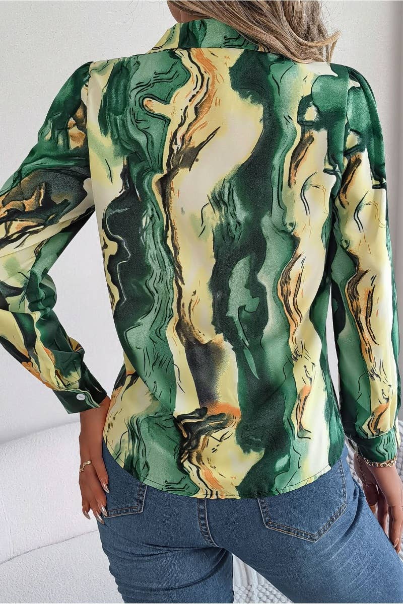 CWTDSL0086_SUMMER COLOR STRIPED LONG-SLEEVED SHIRT