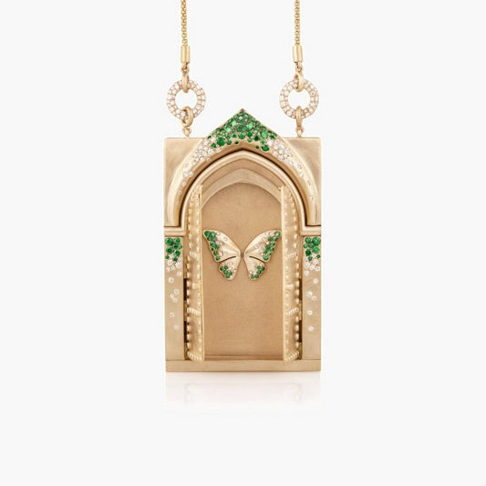 Tarot Rebirth Locket ? Butterfly Gold Pendant