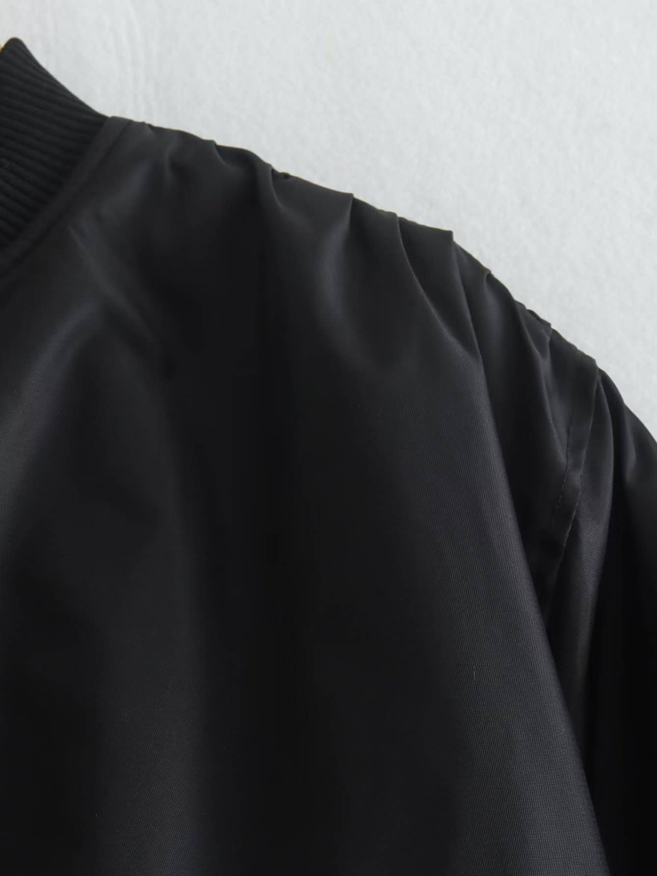 COLOR CONTRAST FLYING ZIPPER LOOSE PADDED JACKET