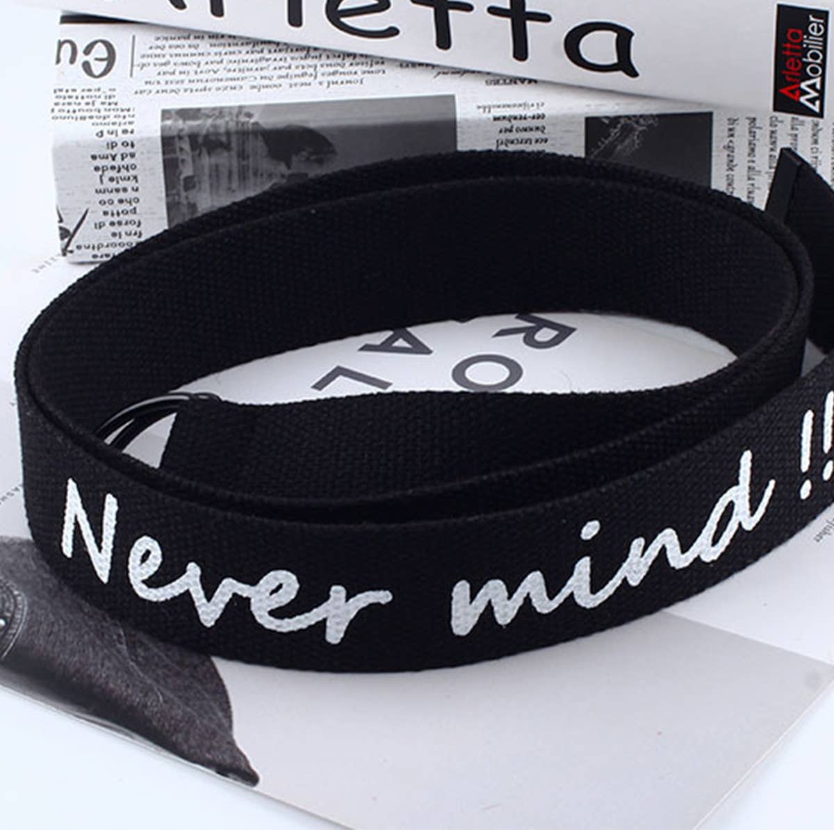 CWABE0959_SIMPLE CASUAL CANVAS DOUBLE BUCKLE BELT