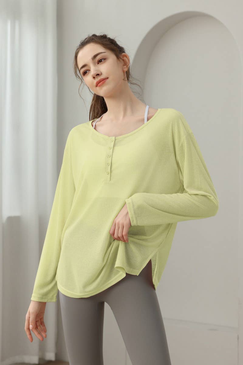 CWTBLL3634_NEW THIN SUN-PROOF LOOSE YOGA CLOTHES