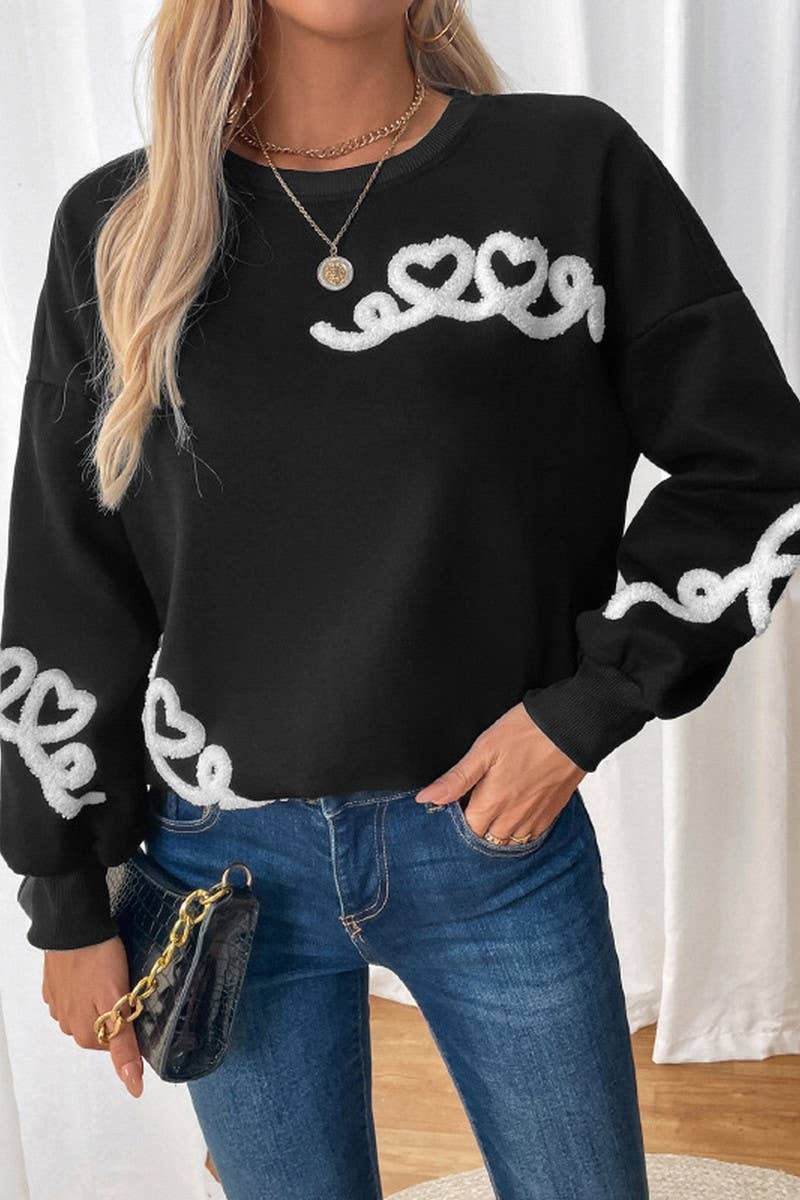 CWTBLL3731_AUTUMN AND WINTER CASUAL ROUND NECK SWEATSHIRT
