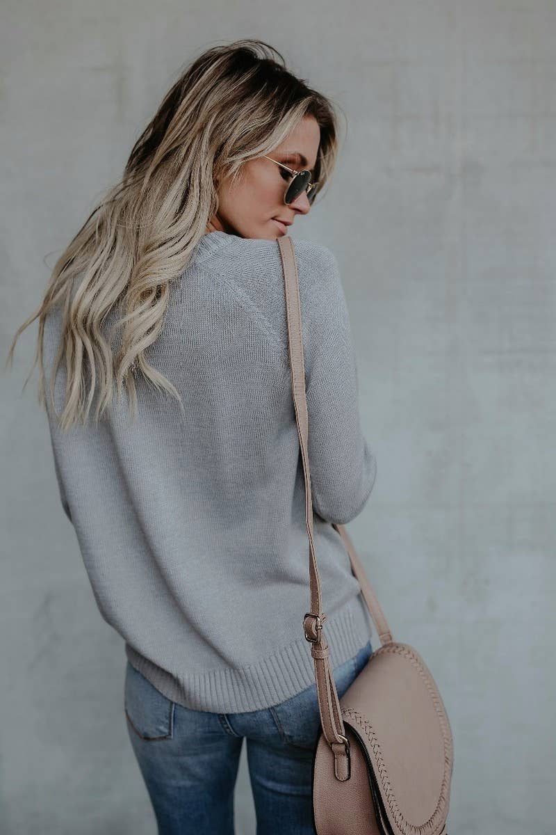 CWOSWL5809_KNITTED ROUND NECK PULLOVER HEART SWEATER