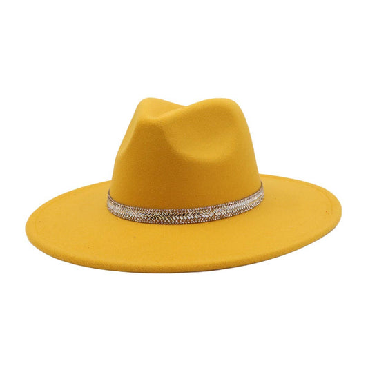 Men & Women Wool Blend Fedora Hat Heart Top_CWAH04376