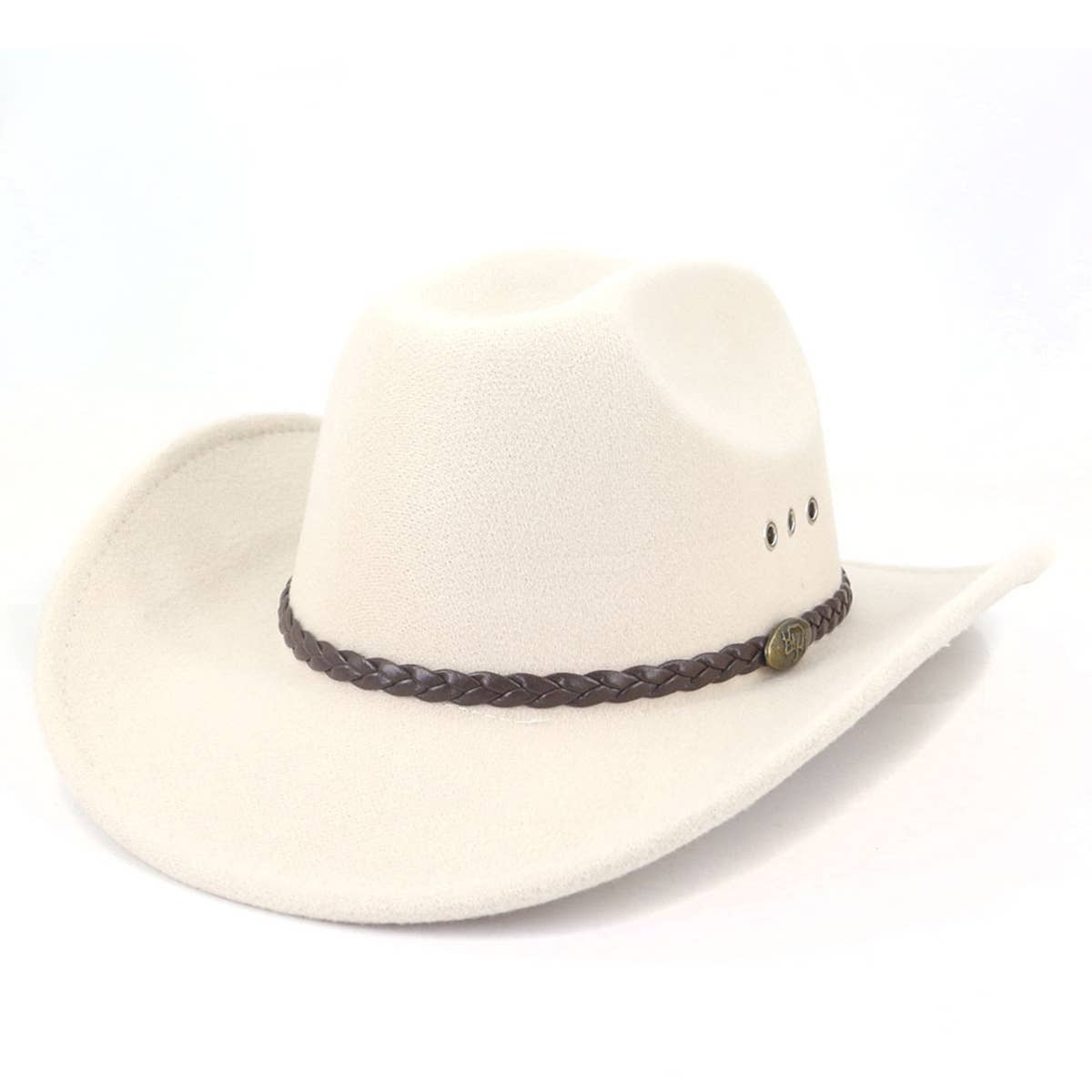 Western Cowboy Wool Felt Hat Wide Brim Jazz Hat_CWAH0677