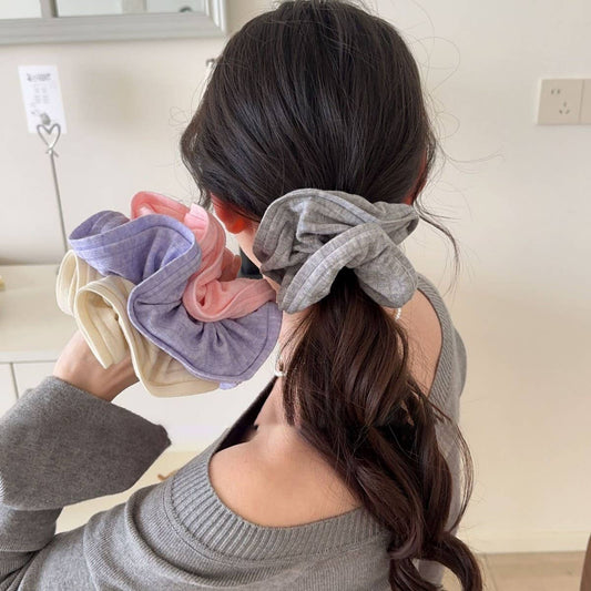 Creamy Sporty Stripe Scrunchie Hair Tie