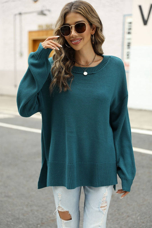 CWOSWL1056_Crew Neck Long Sleeve Pullover Sweater