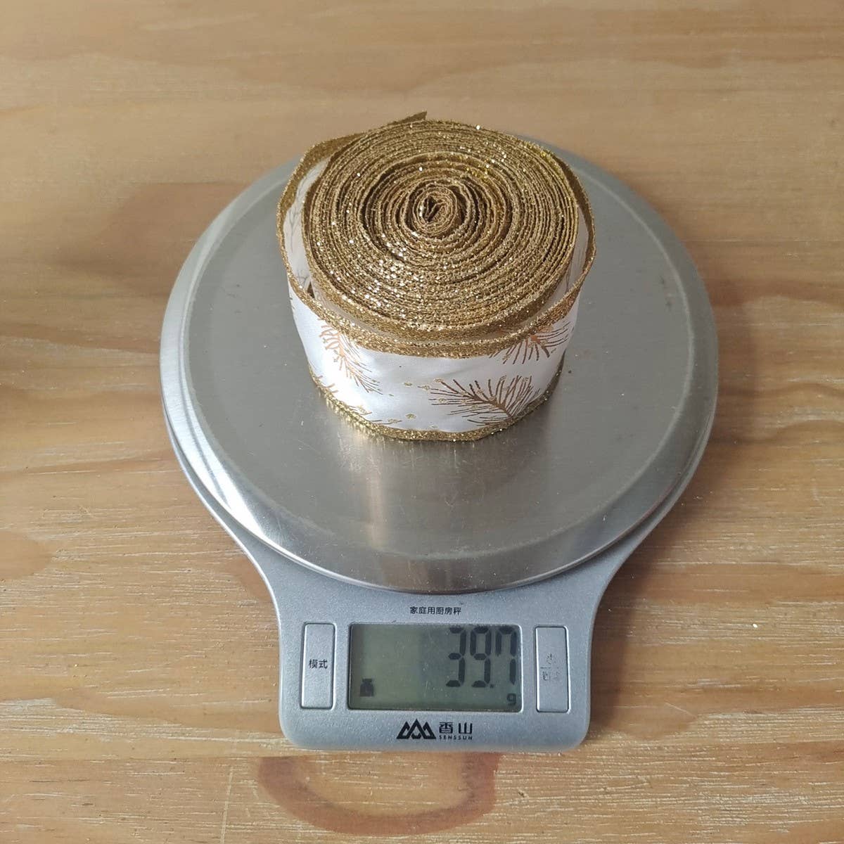 CWMM10201_CHRISTMAS GLITTER RIBBON GOLD GIFT WRAP BOW CRAFT