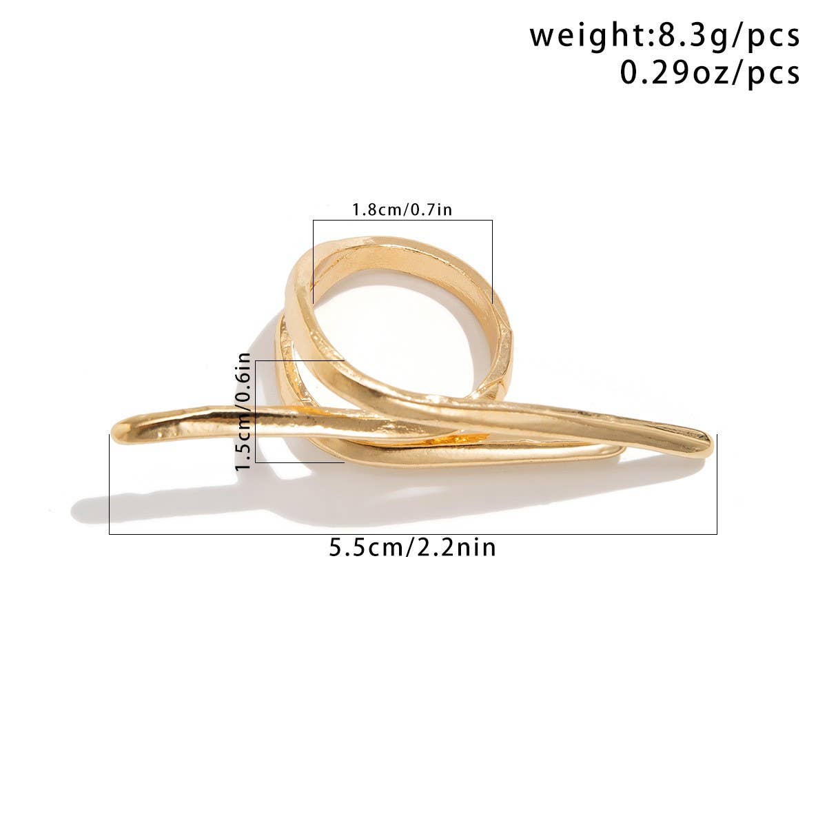 SIMPLE ASYMMETRICAL STATEMENT FRENCH RING