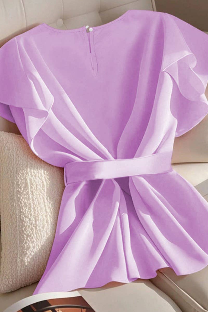 CWTBLSL0960_SUMMER TEMPERAMENT SHORT SLEEVE THIN SHIRT