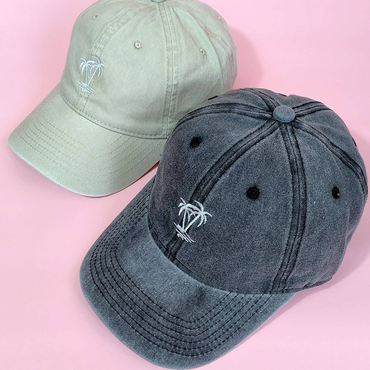 Soft Top Baseball Cap, Coconut Tree Design CWAH0017