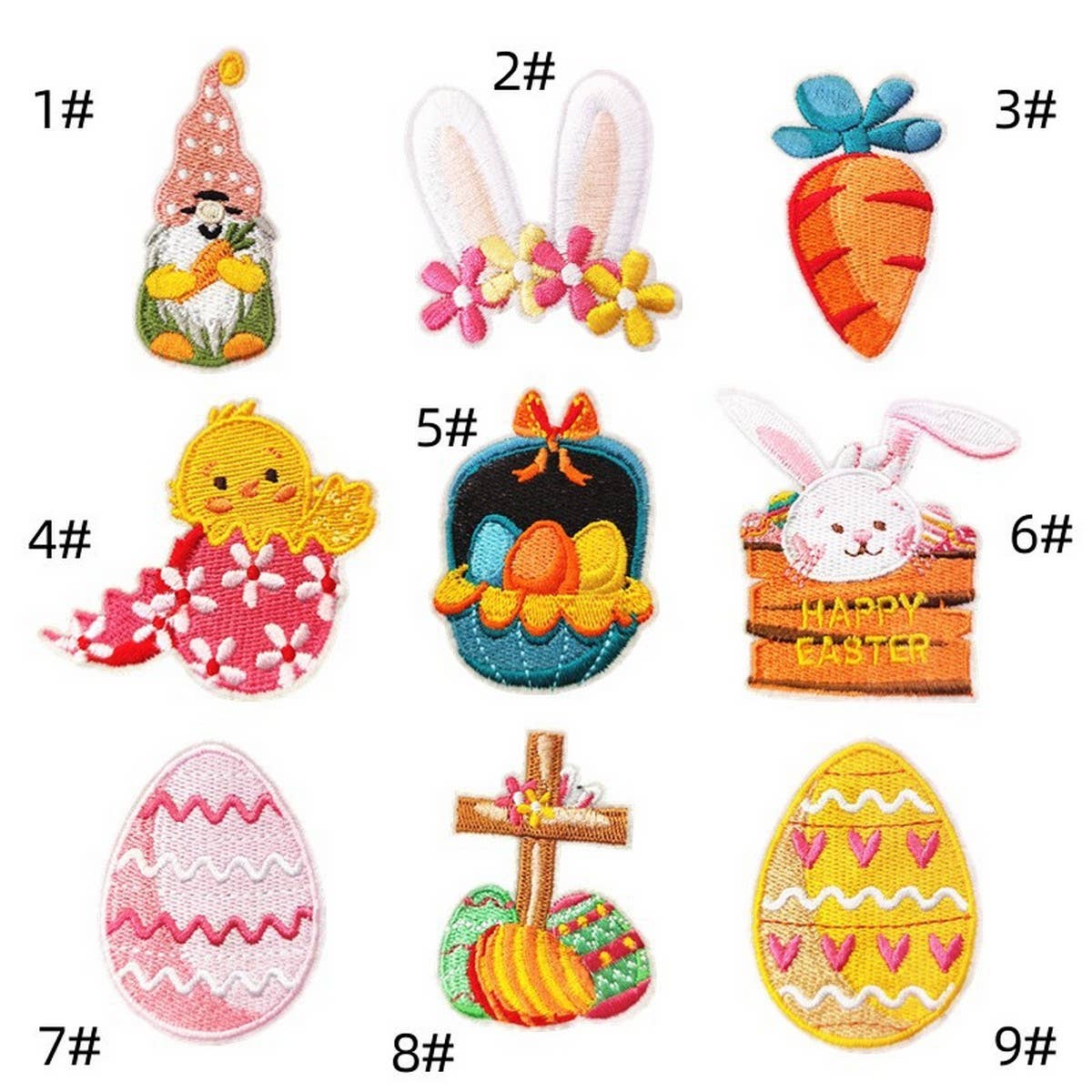 COLORFUL CUTE CARTOON RABBIT EMBROIDERED PATCH