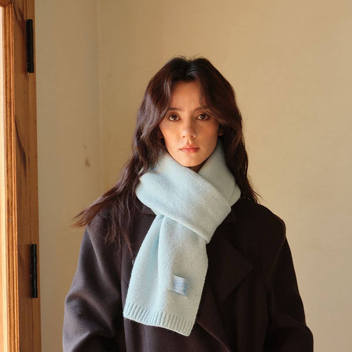 Solid Wool Blend Knit Scarf for Women ??Warmth_CWASC2284