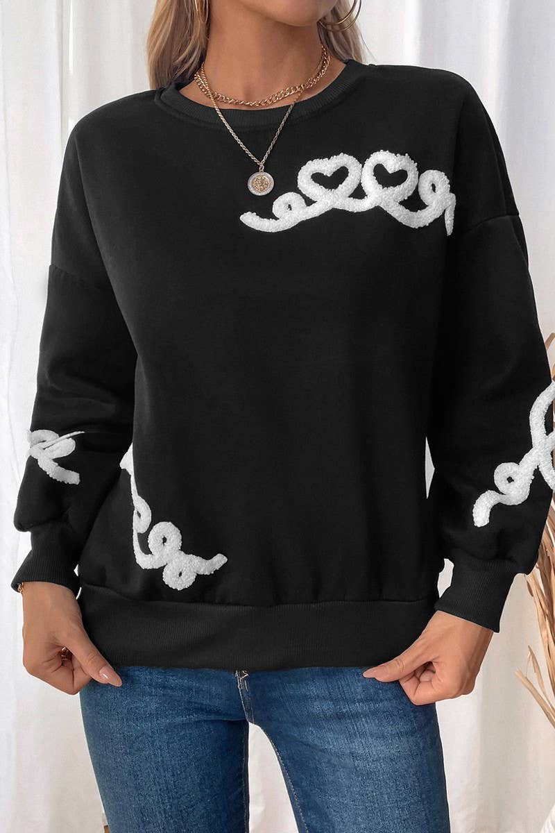 CWTBLL3731_AUTUMN AND WINTER CASUAL ROUND NECK SWEATSHIRT