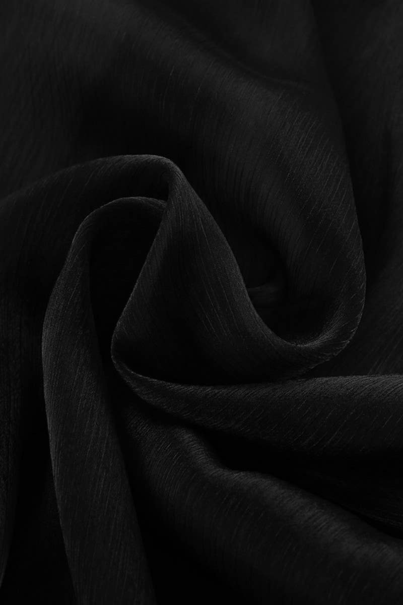 CWTSTL2580_LAPEL PUFF SLEEVE COMMUTER SEE-THROUGH SHIRT