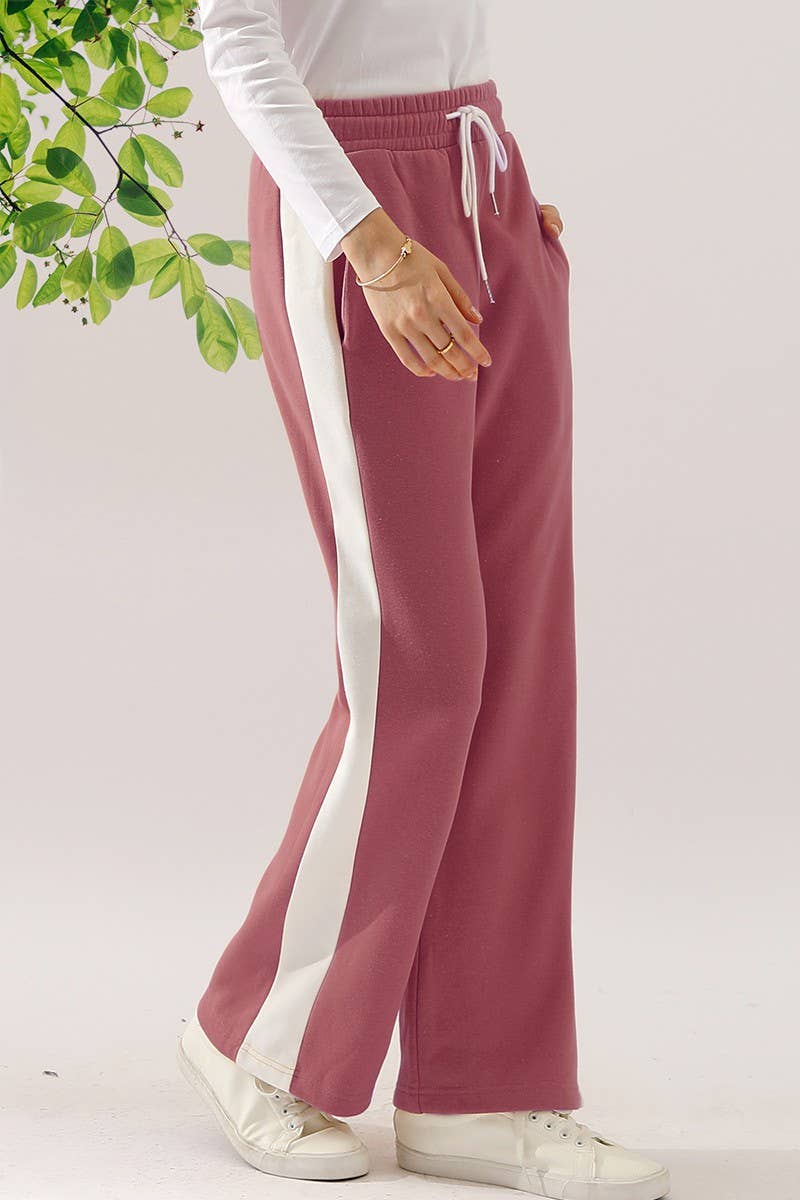 CWBLP398_HIGH WAISTED STRAIGHT WIDE LEG LONG SWEATPANTS