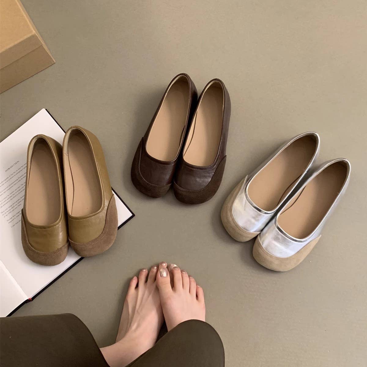 Retro Round Toe Slip-On Loafers for Women_CWSHF0113