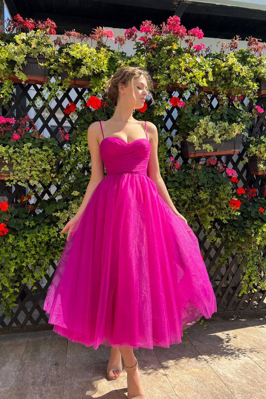 CWDMD5620_MESH BOW MID-LENGTH SLING EVENING DRESS