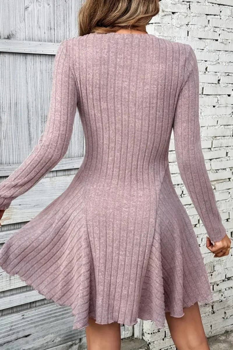 CWDSD10530_AUTUMN AND WINTER FRENCH KNITTED SHORT DRESS